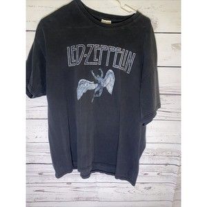 Led Zeppelin Hanes Heavy Weight VTG 90s Shirt Black  (Faded) Size XL